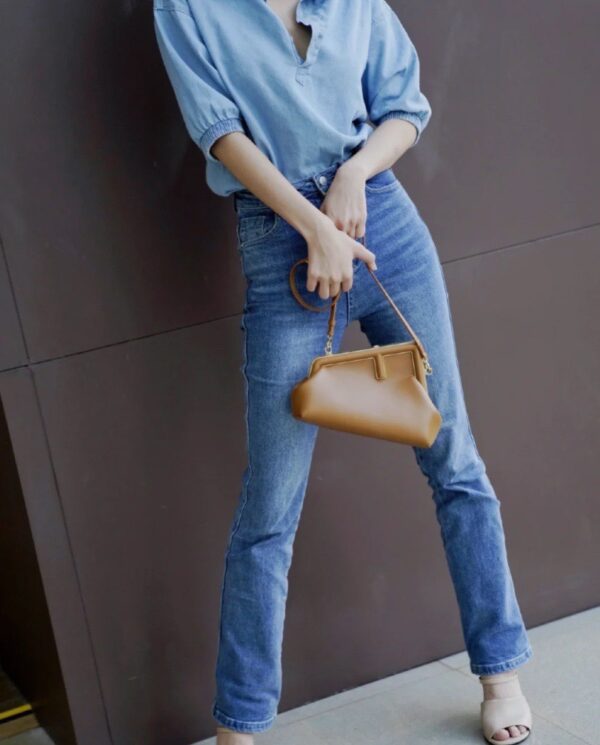 Fendi First Small-Light brown leather bag