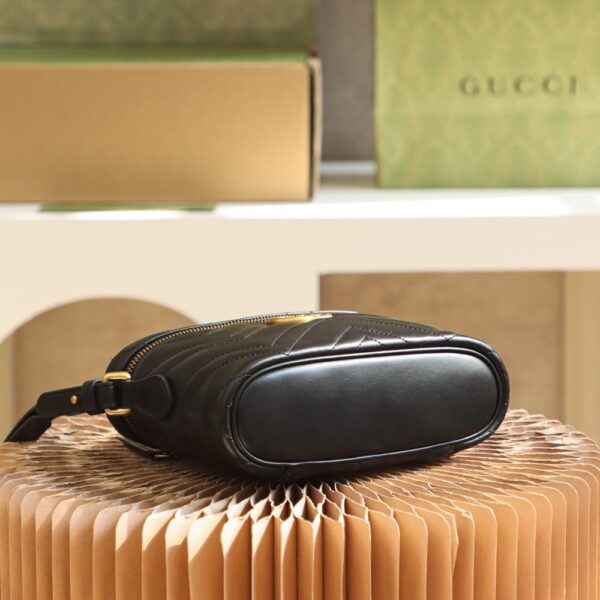 GG Marmont Mini Top Handle Bag-Black#672253