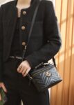 GG Marmont Mini Top Handle Bag-Black#672253