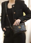 GG Marmont Mini Top Handle Bag-Black#672253