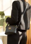 GG Marmont Mini Top Handle Bag-Black#672253