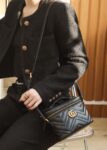 GG Marmont Mini Top Handle Bag-Black#672253