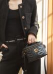 GG Marmont Mini Top Handle Bag-Black#672253