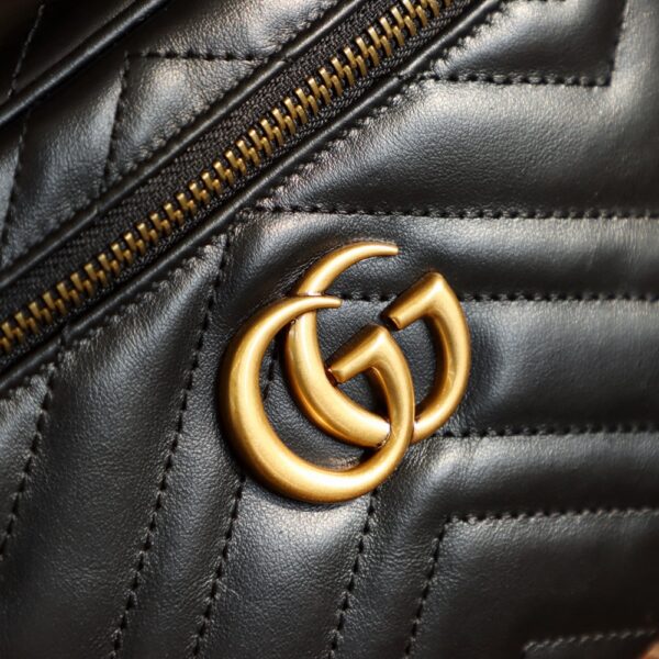 GG Marmont Mini Top Handle Bag-Black#672253