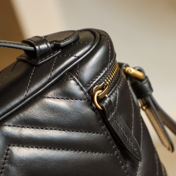GG Marmont Mini Top Handle Bag-Black#672253