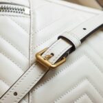 GG Marmont Mini Top Handle Bag-White#672253