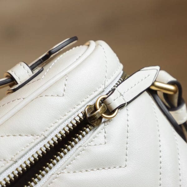 GG Marmont Mini Top Handle Bag-White#672253