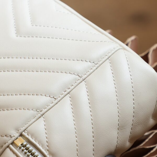 GG Marmont Mini Top Handle Bag-White#672253