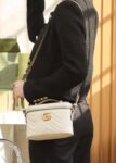 GG Marmont Mini Top Handle Bag-White#672253