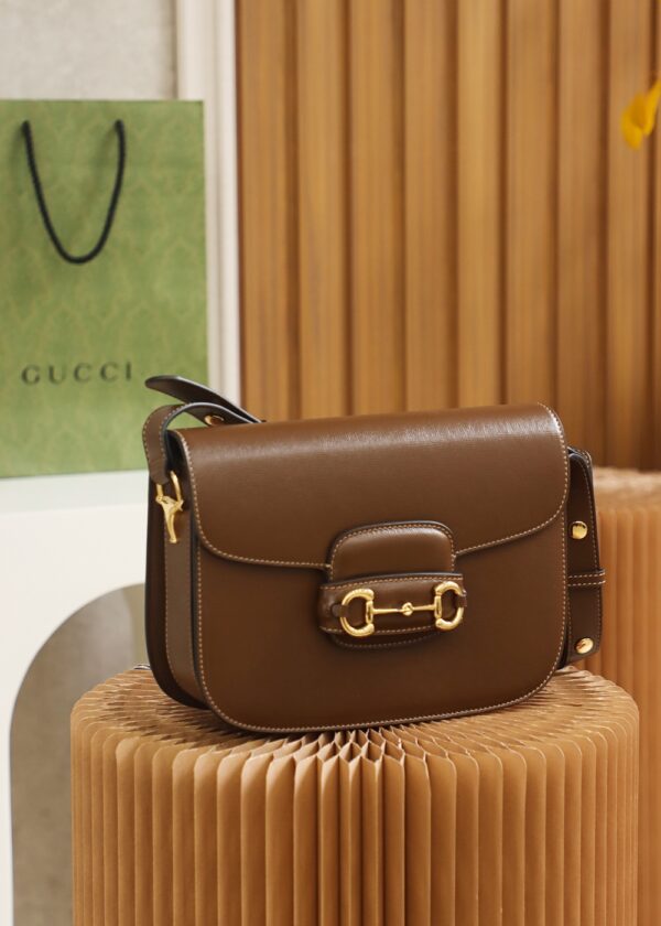Gucci Horsebit 1955 Shoulder Bag-Brown #602204