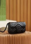 GG Marmont Leather Belt Bag-Black #699757