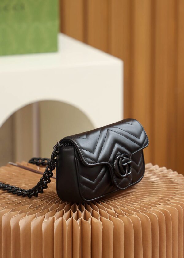 GG Marmont Leather Belt Bag-Black #699757