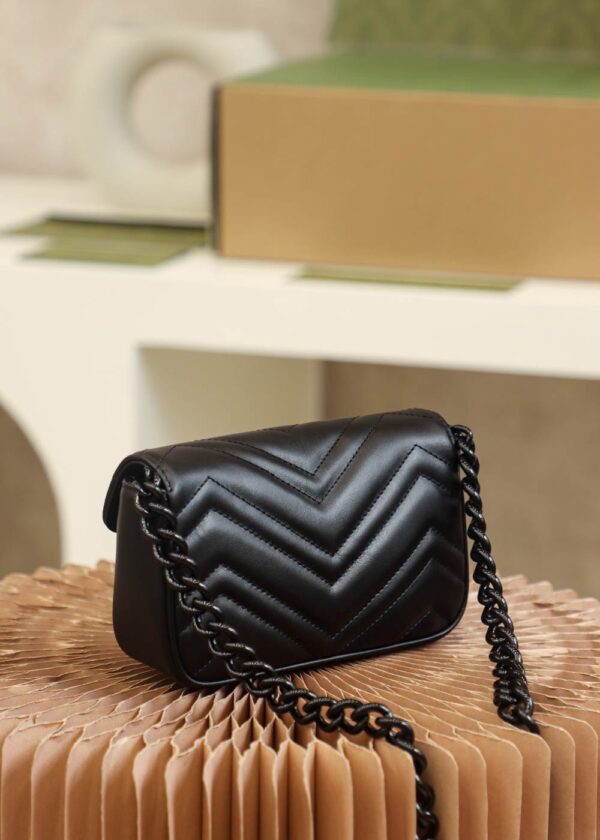 GG Marmont Leather Belt Bag-Black #699757