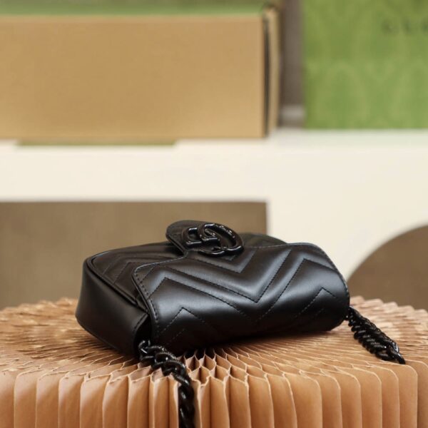 GG Marmont Leather Belt Bag-Black #699757