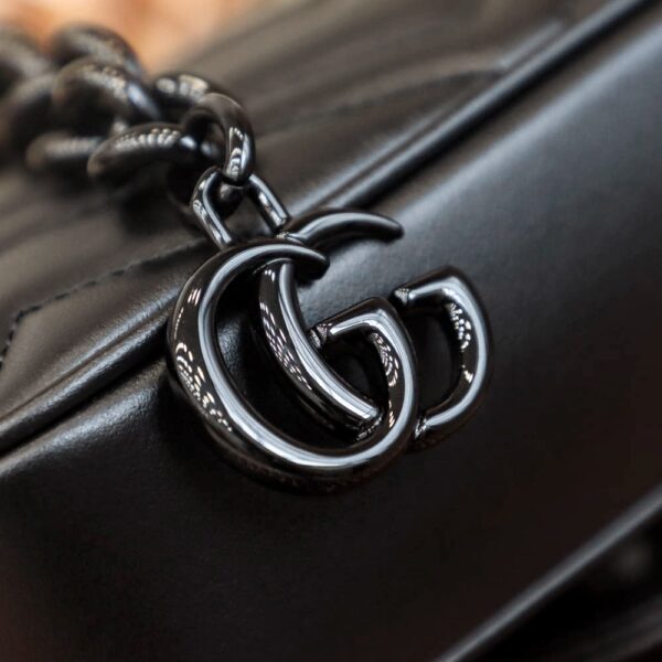 GG Marmont Leather Belt Bag-Black #699757