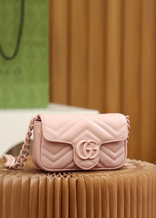 GG Marmont Leather Belt Bag-Pink #699757