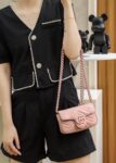 GG Marmont Leather Belt Bag-Pink #699757
