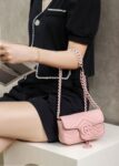 GG Marmont Leather Belt Bag-Pink #699757