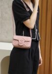 GG Marmont Leather Belt Bag-Pink #699757