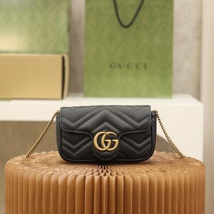 GG Marmont Matelasse Leather Super Mini Bag-Black #476433