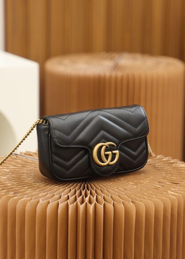 GG Marmont Matelasse Leather Super Mini Bag-Black #476433
