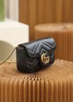 GG Marmont Matelasse Leather Super Mini Bag-Black #476433