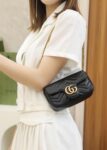 GG Marmont Matelasse Leather Super Mini Bag-Black #476433