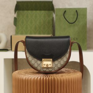 GG Supreme Monogram Calfskin Small Padlock Messenger Shoulder Bag #644524