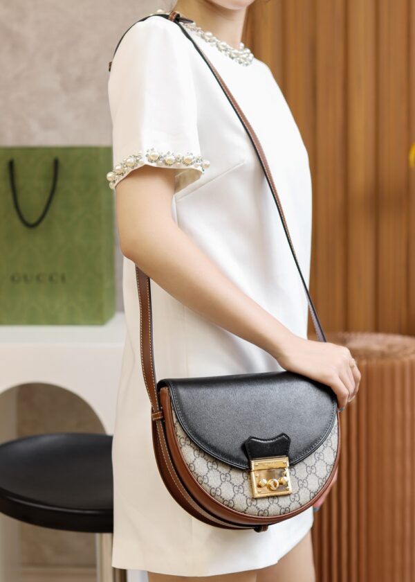 GG Supreme Monogram Calfskin Small Padlock Messenger Shoulder Bag #644524