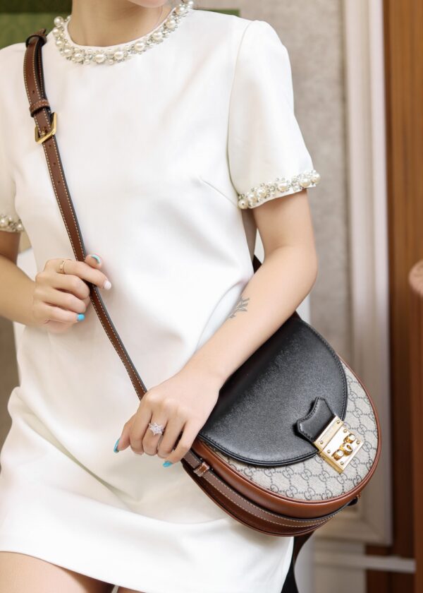 GG Supreme Monogram Calfskin Small Padlock Messenger Shoulder Bag #644524