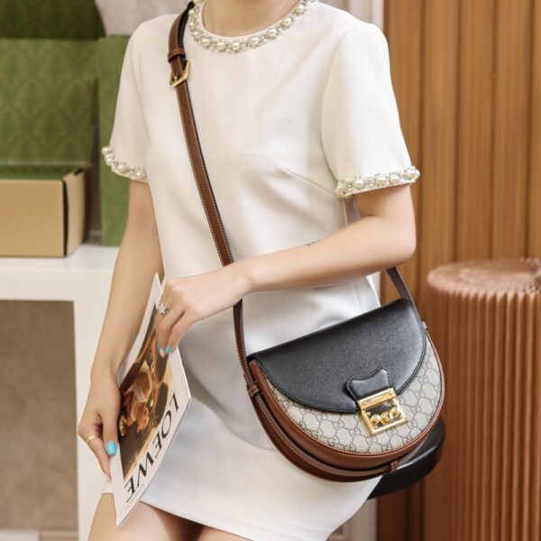 GG Supreme Monogram Calfskin Small Padlock Messenger Shoulder Bag #644524