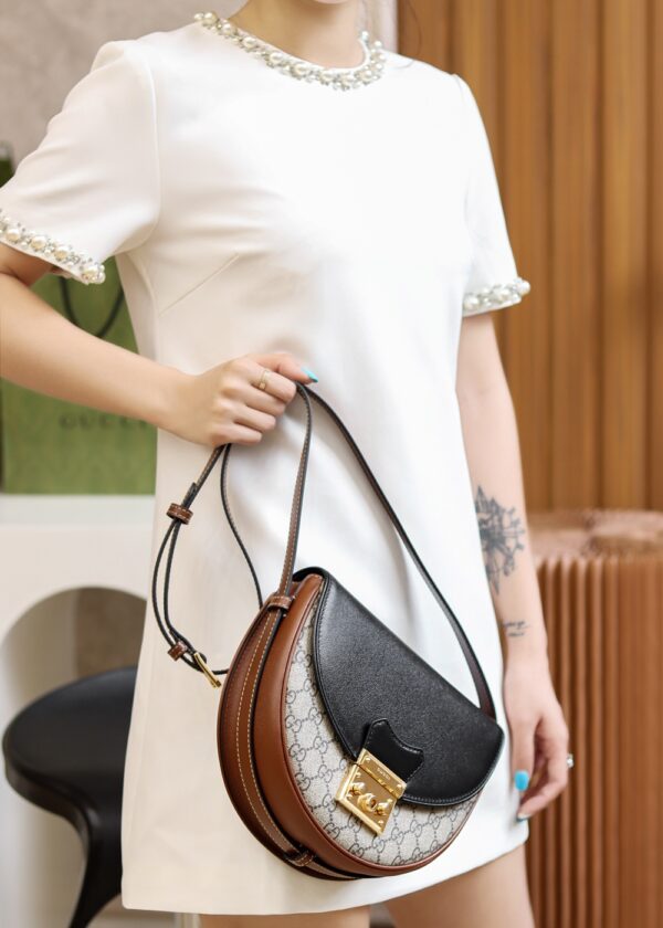 GG Supreme Monogram Calfskin Small Padlock Messenger Shoulder Bag #644524