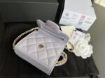 Mini Bag with Chain Lambskin Gold Black #AP2682