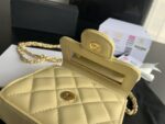Mini Bag with Chain Lambskin Gold Black #AP2682