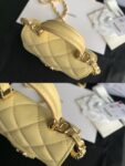 Mini Bag with Chain Lambskin Gold Black #AP2682
