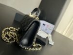 Mini Bag with Chain Lambskin Gold Black #AP2682