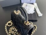 Mini Bag with Chain Lambskin Gold Black #AP2682