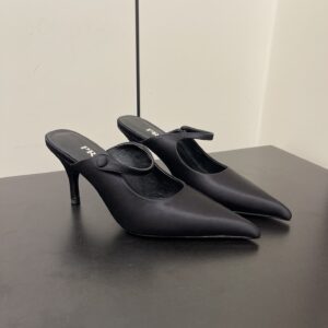 Silk High-Heeled Mules