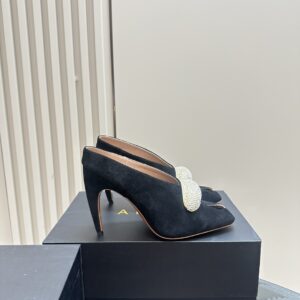 Spike Jewel Mules in Sheep Suede