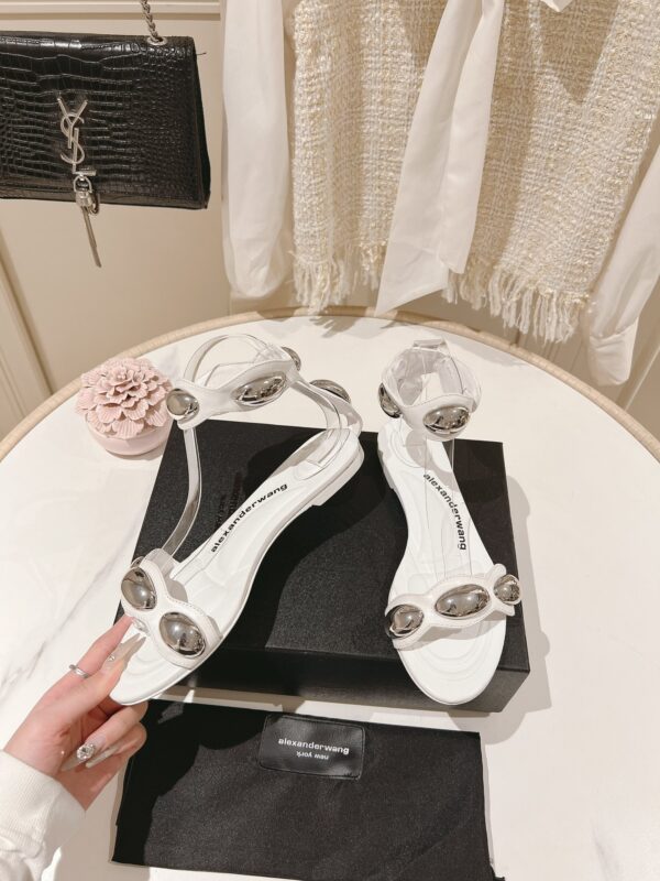 Dome Goatskin Leather Flat Sandal