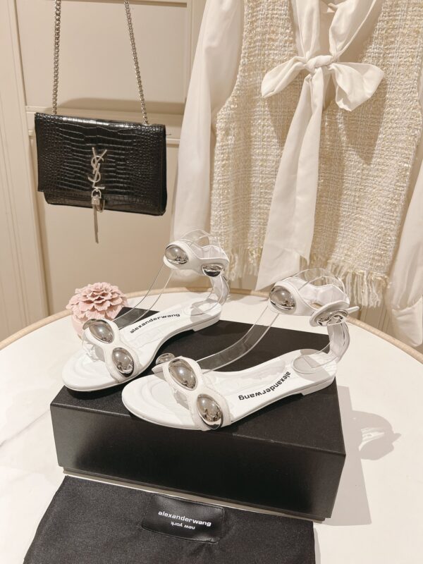 Dome Goatskin Leather Flat Sandal