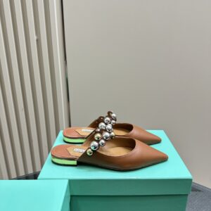 Flat Mules With Pearl