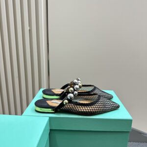 Flat Mules With Pearl