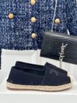 LES ESPADRILLES CELINE IN STRIPED CANVAS & EMBROIDERED PATCH