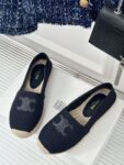 LES ESPADRILLES CELINE IN STRIPED CANVAS & EMBROIDERED PATCH