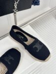 LES ESPADRILLES CELINE IN STRIPED CANVAS & EMBROIDERED PATCH