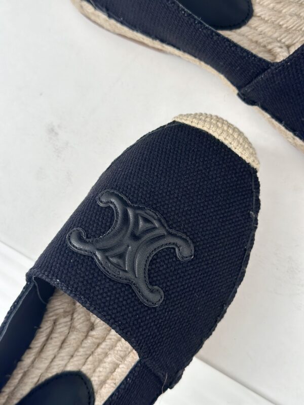 LES ESPADRILLES CELINE IN STRIPED CANVAS & EMBROIDERED PATCH