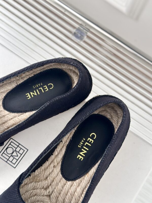 LES ESPADRILLES CELINE IN STRIPED CANVAS & EMBROIDERED PATCH