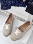 LES ESPADRILLES CELINE IN STRIPED CANVAS & EMBROIDERED PATCH