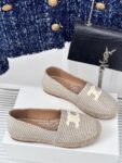 LES ESPADRILLES CELINE IN STRIPED CANVAS & EMBROIDERED PATCH